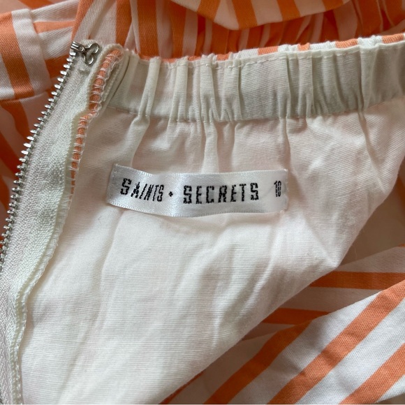 SAINTS + SECRETS Orange Striped Dress - Picture 2 of 9